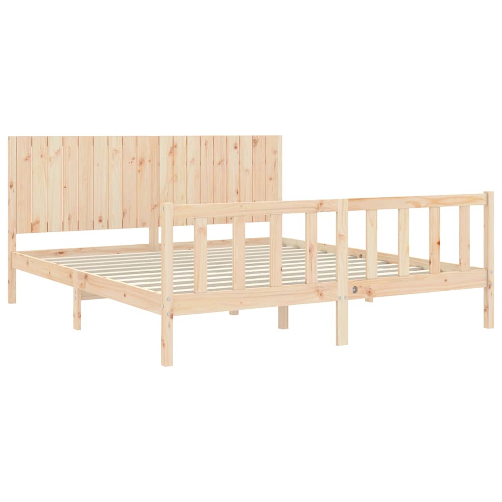 Cadre de lit sans matelas bois massif de pin - XIOS