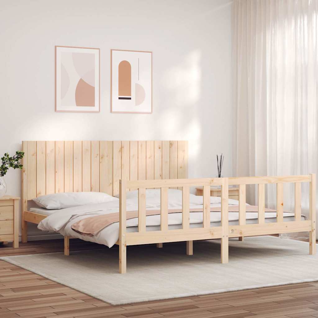 Cadre de lit sans matelas bois massif de pin - XIOS