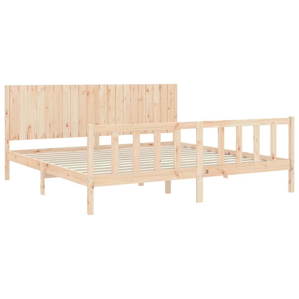 Cadre de lit sans matelas 200x200 cm bois massif de pin - XIOS