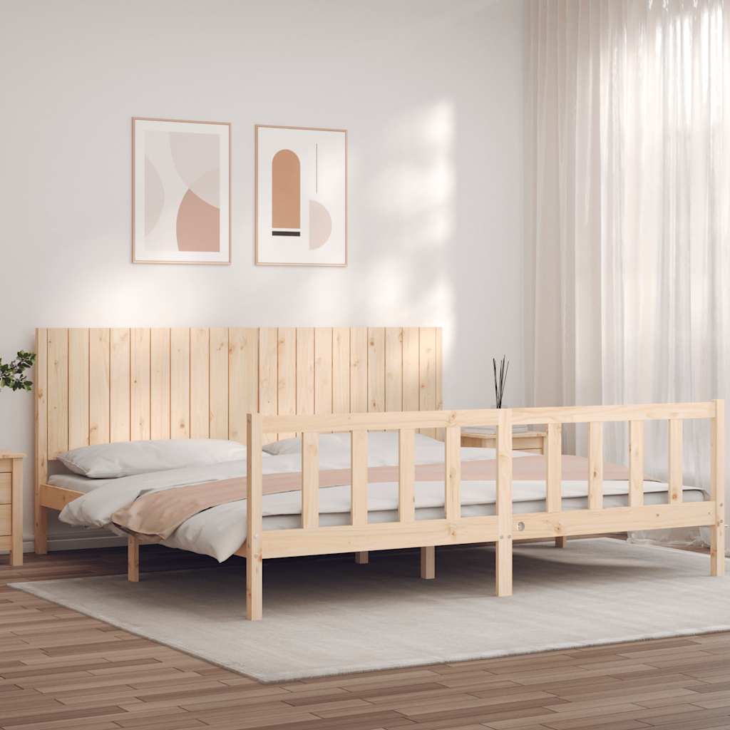 Cadre de lit sans matelas 200x200 cm bois massif de pin - XIOS