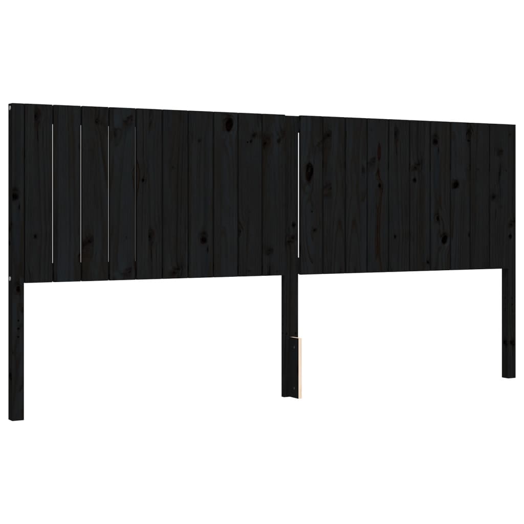 Cadre de lit sans matelas noir 200x200 cm bois massif de pin - XIOS