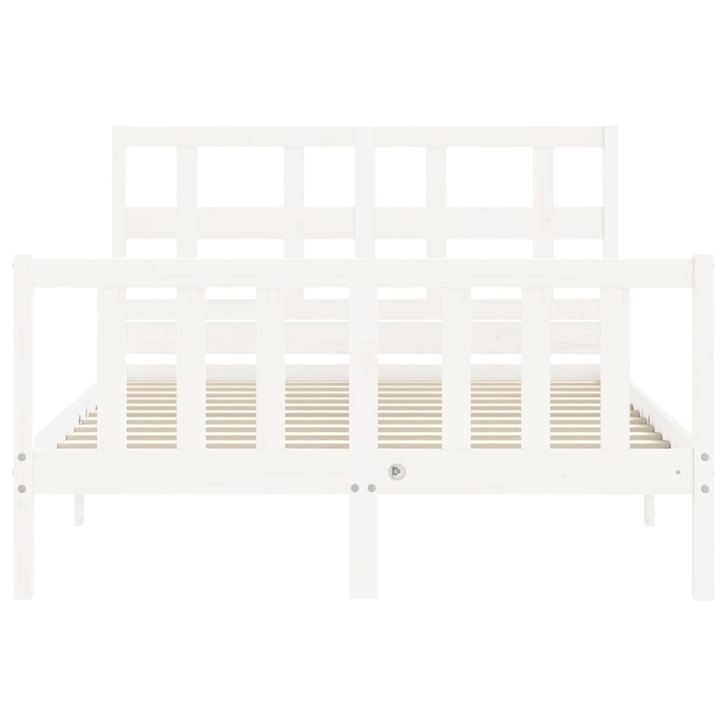 Cadre de lit sans matelas blanc bois de pin massif - XIOS