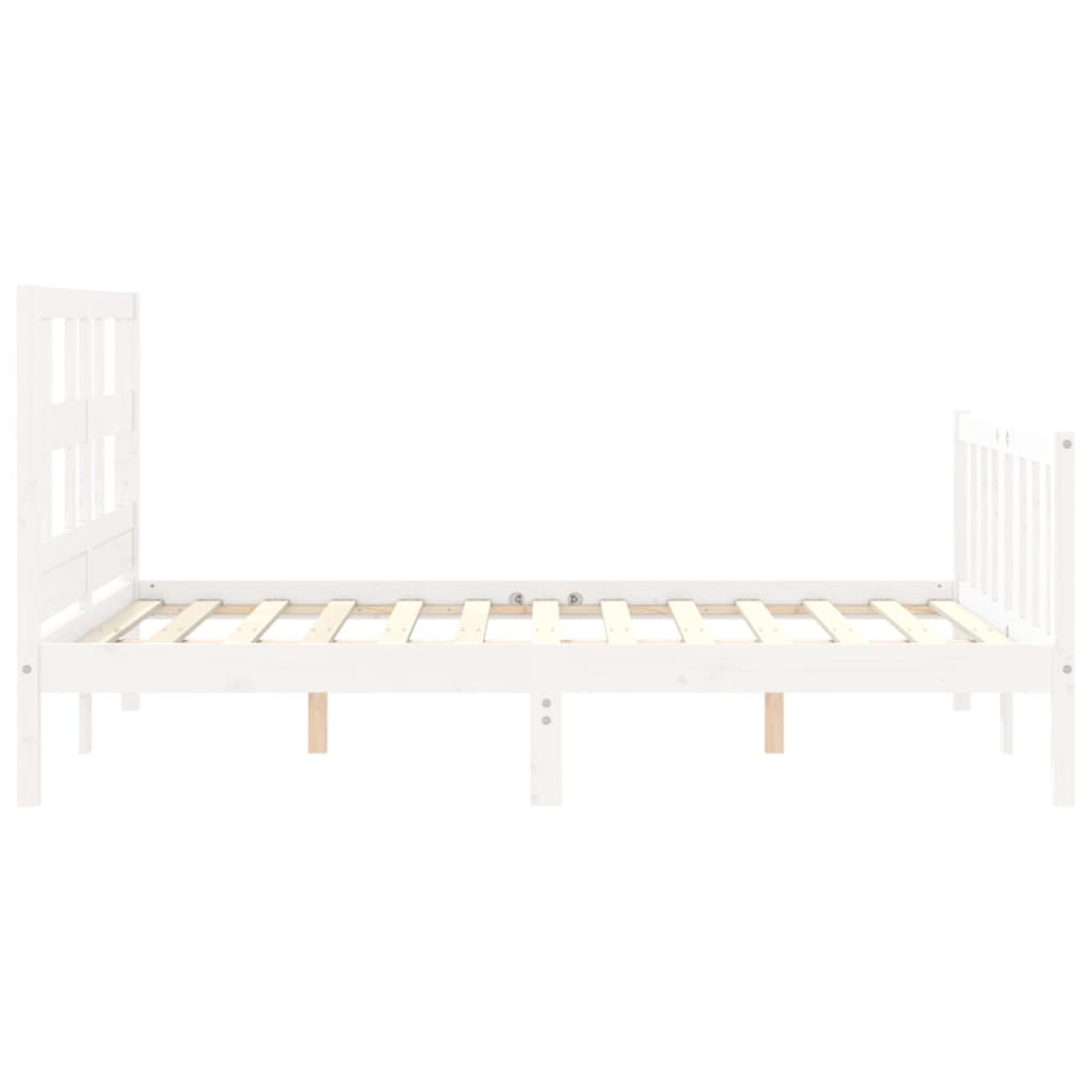 Cadre de lit sans matelas blanc bois de pin massif - XIOS