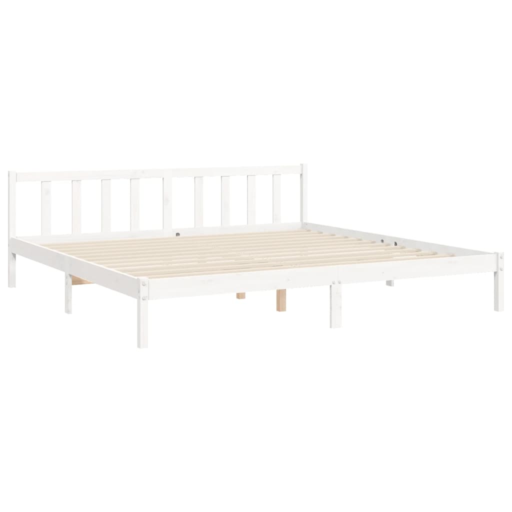 Cadre de lit sans matelas blanc bois massif de pin - XIOS