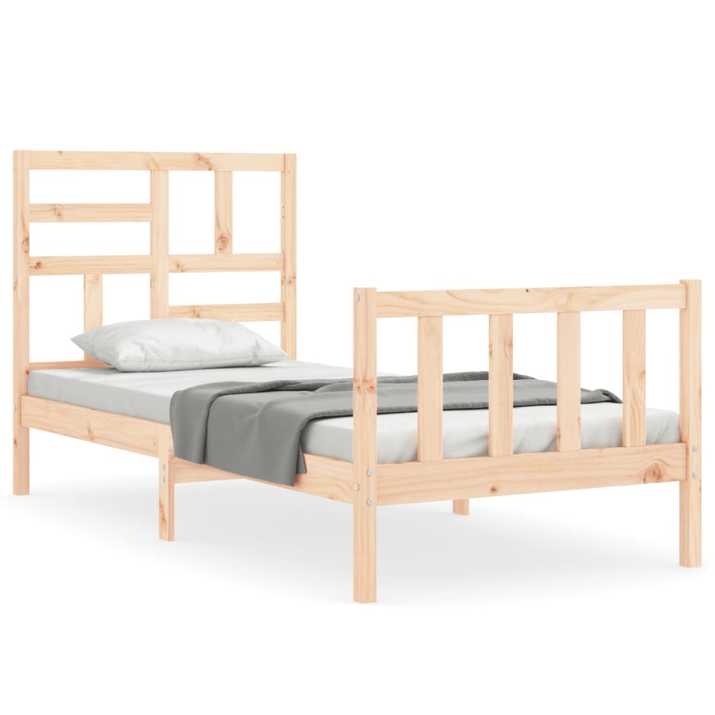 Cadre de lit sans matelas 90x200 cm bois de pin massif - XIOS