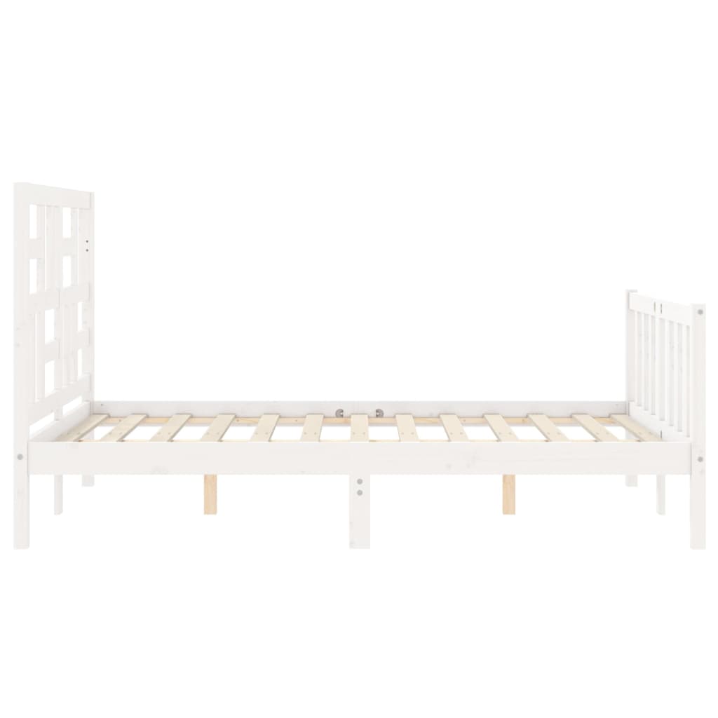 Cadre de lit sans matelas blanc 120x200 cm bois de pin massif - XIOS