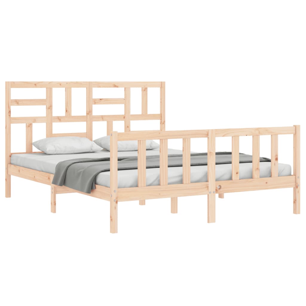 Cadre de lit sans matelas 160x200 cm bois massif de pin - XIOS