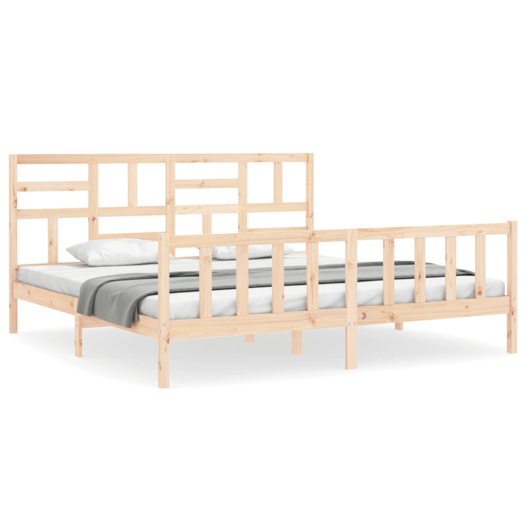 Cadre de lit sans matelas bois massif de pin