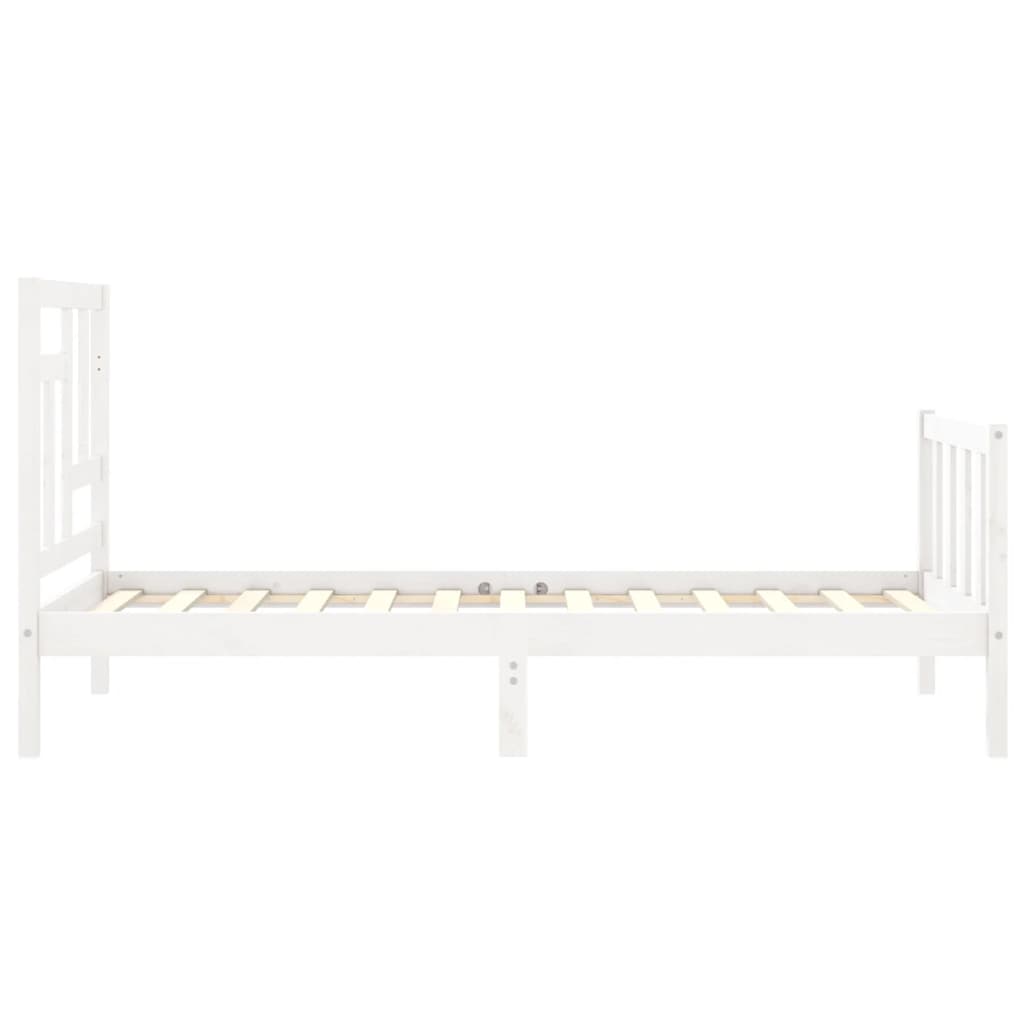 Cadre de lit sans matelas blanc 90x200 cm bois de pin massif - XIOS