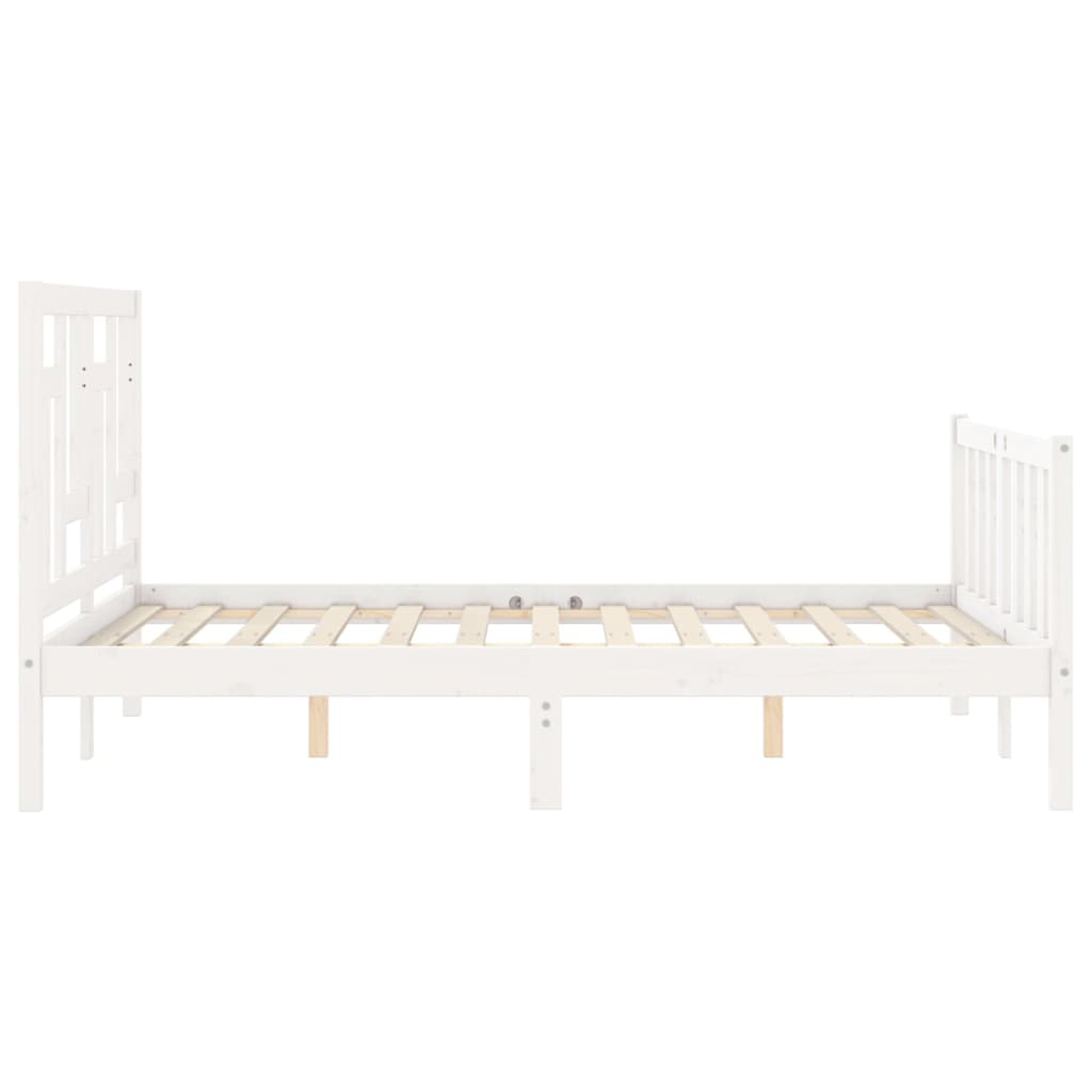 Cadre de lit sans matelas blanc 120x200 cm bois de pin massif - XIOS