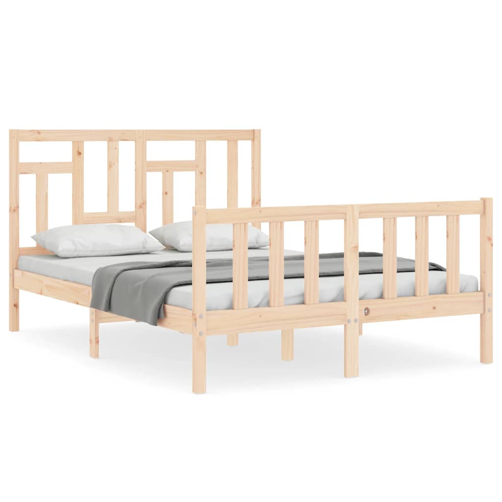 Cadre de lit sans matelas 140x200 cm bois massif de pin - XIOS