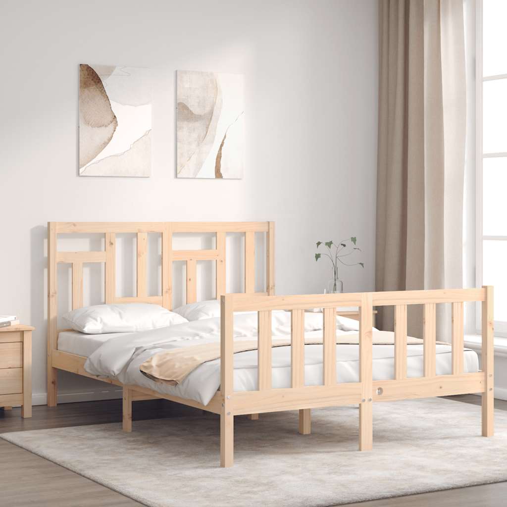 Cadre de lit sans matelas 140x200 cm bois massif de pin - XIOS