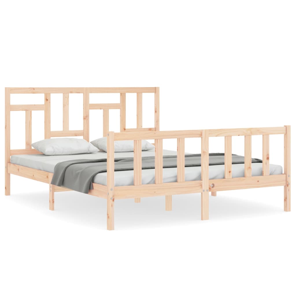 Cadre de lit sans matelas 160x200 cm bois massif de pin - XIOS
