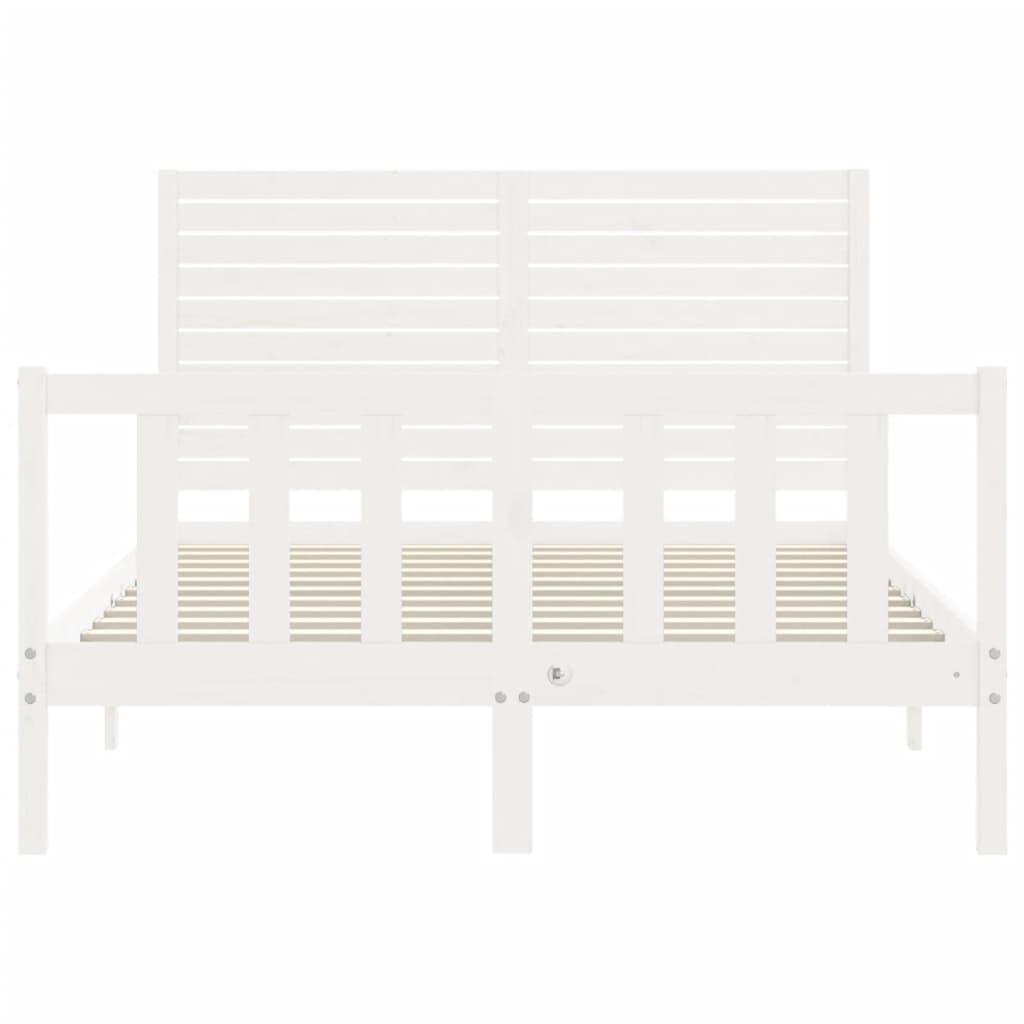 Cadre de lit sans matelas blanc bois de pin massif - XIOS