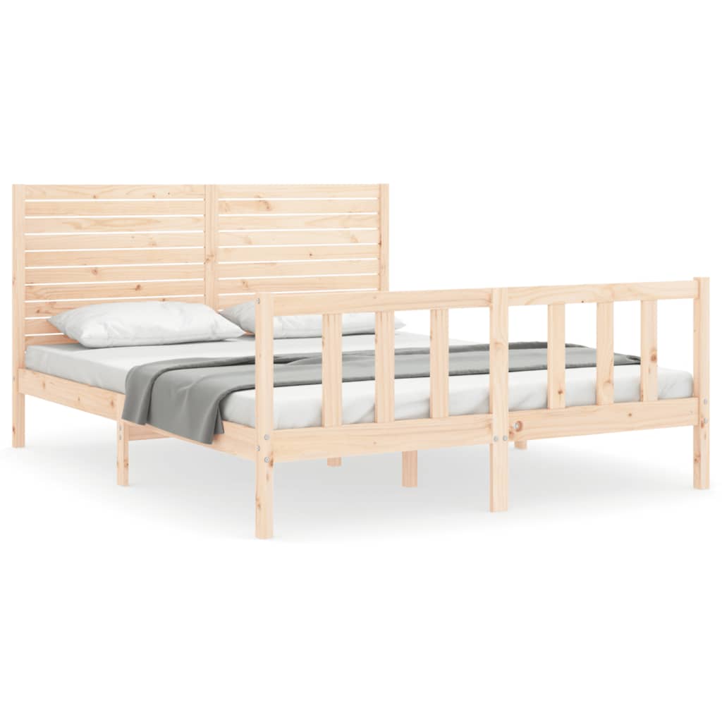 Cadre de lit sans matelas 160x200 cm bois massif de pin - XIOS