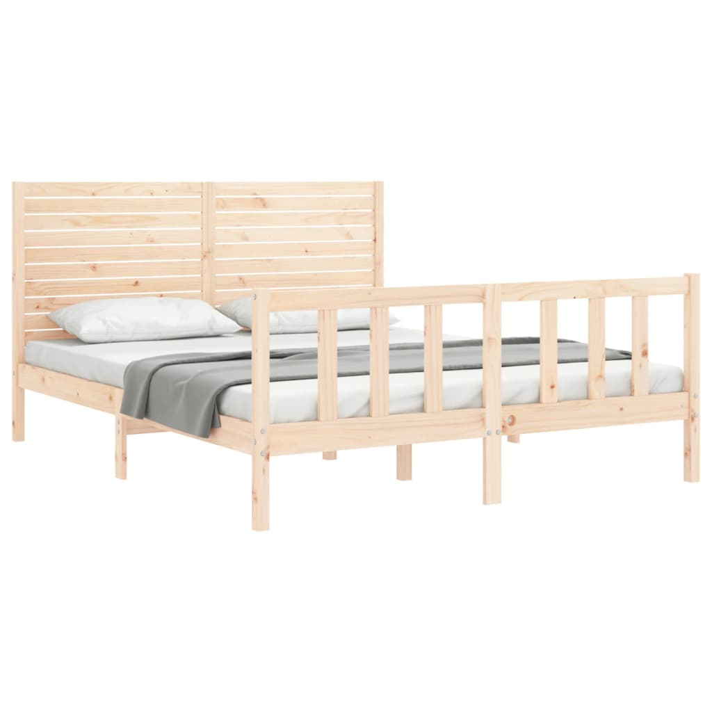 Cadre de lit sans matelas 160x200 cm bois massif de pin - XIOS