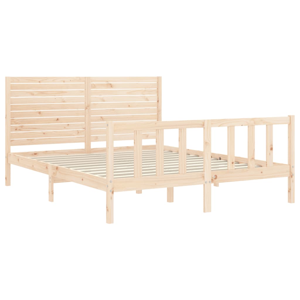 Cadre de lit sans matelas 160x200 cm bois massif de pin - XIOS