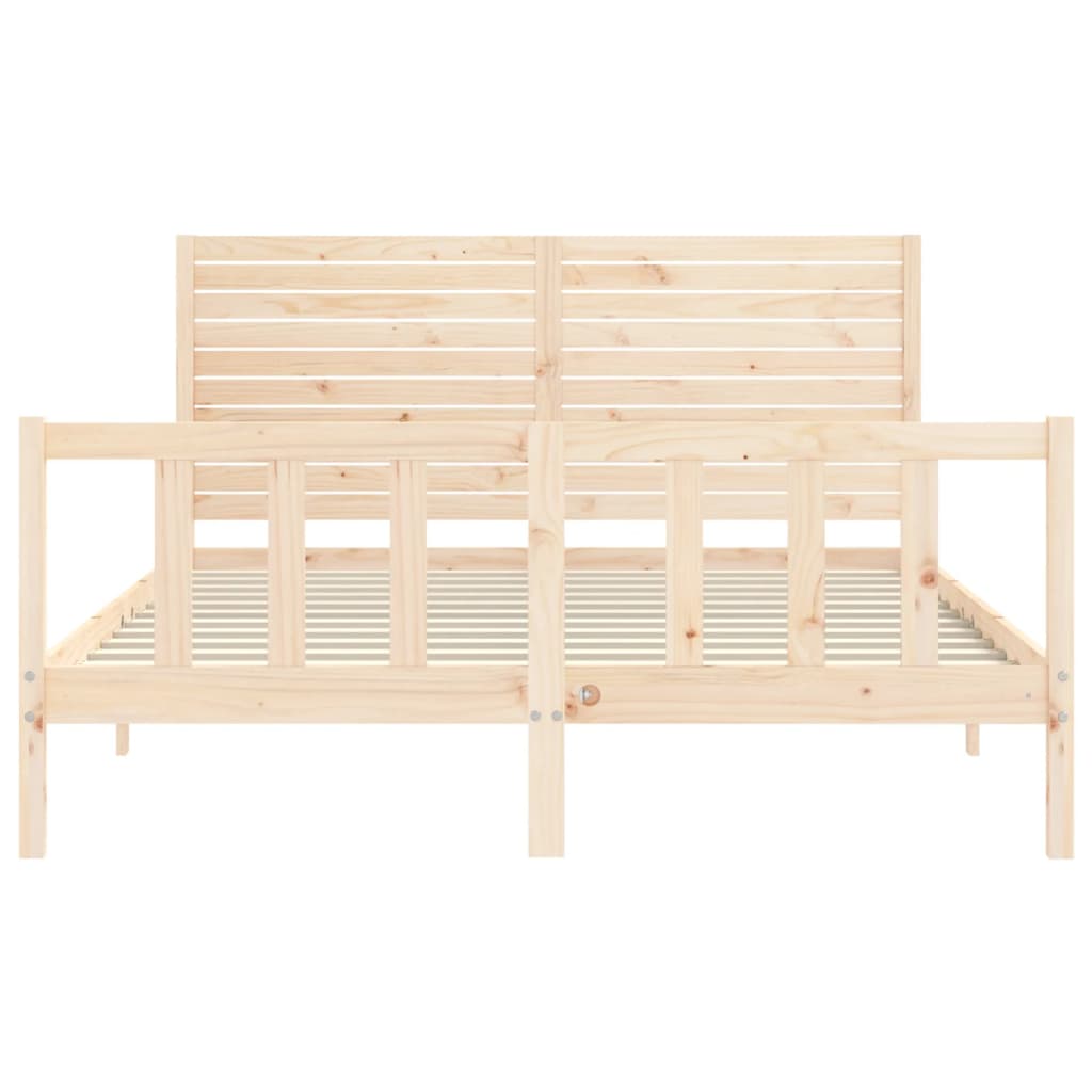 Cadre de lit sans matelas 160x200 cm bois massif de pin - XIOS