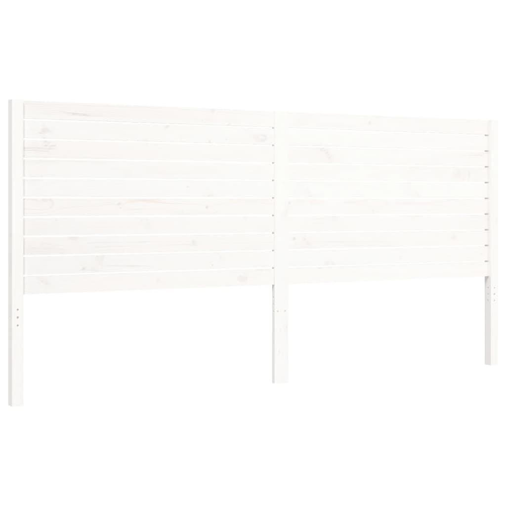 Cadre de lit sans matelas blanc 200x200 cm bois massif de pin - XIOS