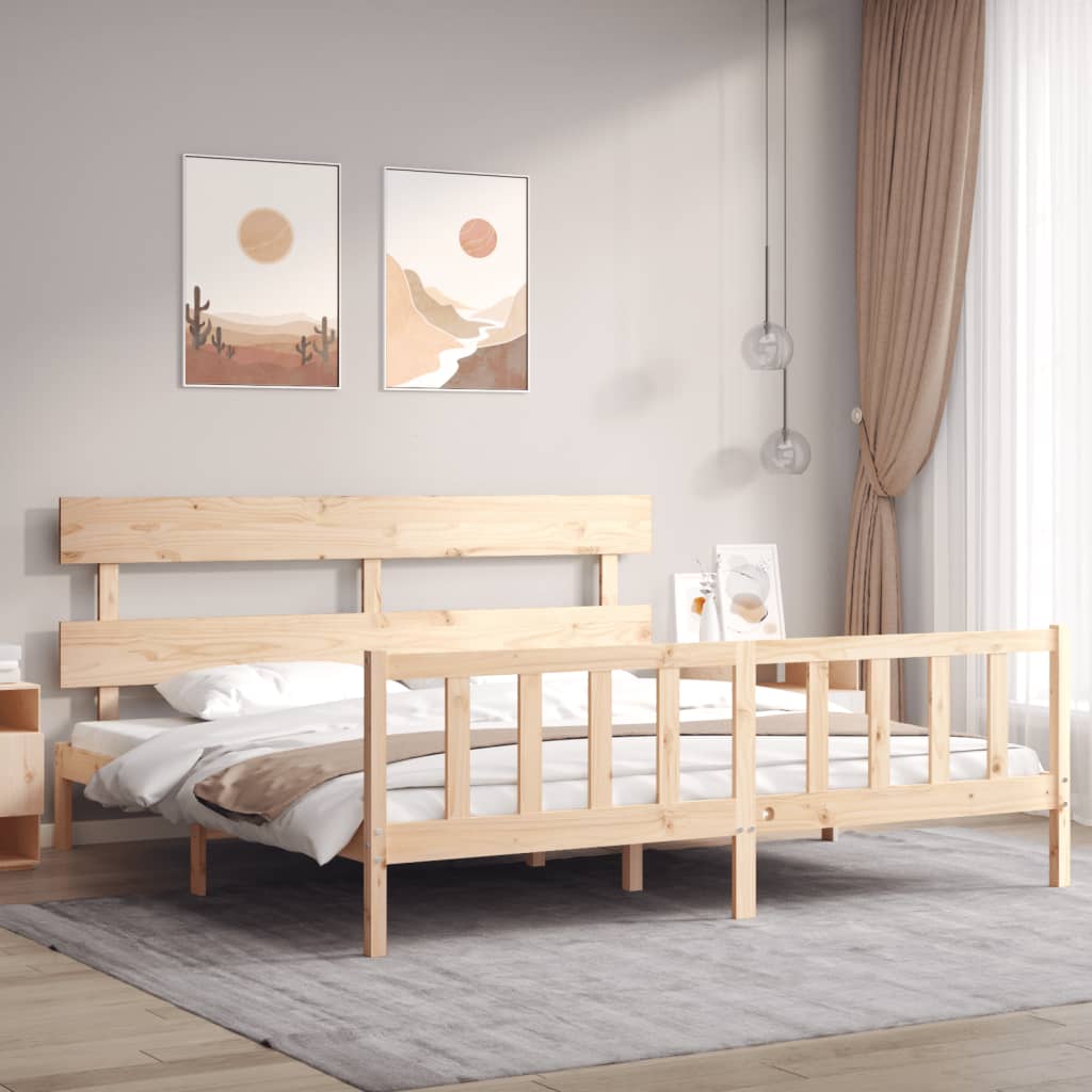 Cadre de lit sans matelas bois massif de pin - XIOS