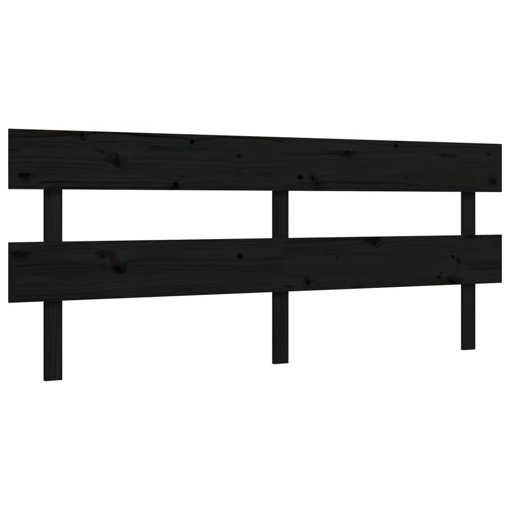 Cadre de lit sans matelas noir 200x200 cm bois massif de pin - XIOS
