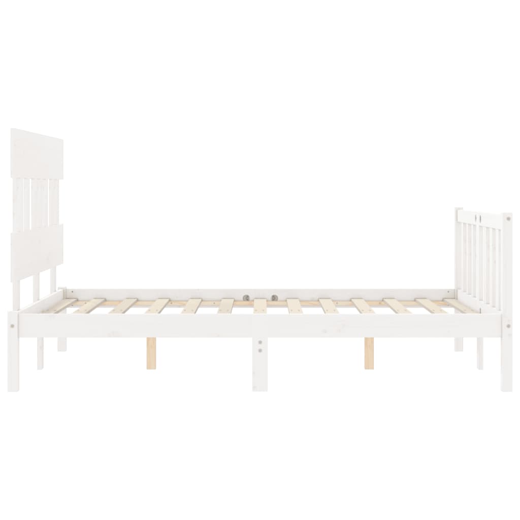 Cadre de lit sans matelas blanc 120x200 cm bois de pin massif - XIOS