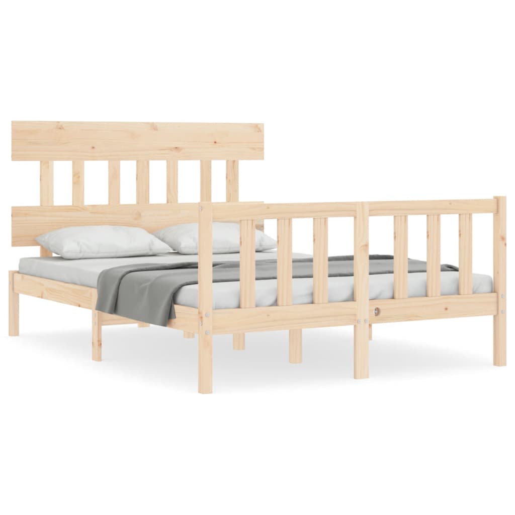 Cadre de lit sans matelas 140x200 cm bois massif de pin - XIOS