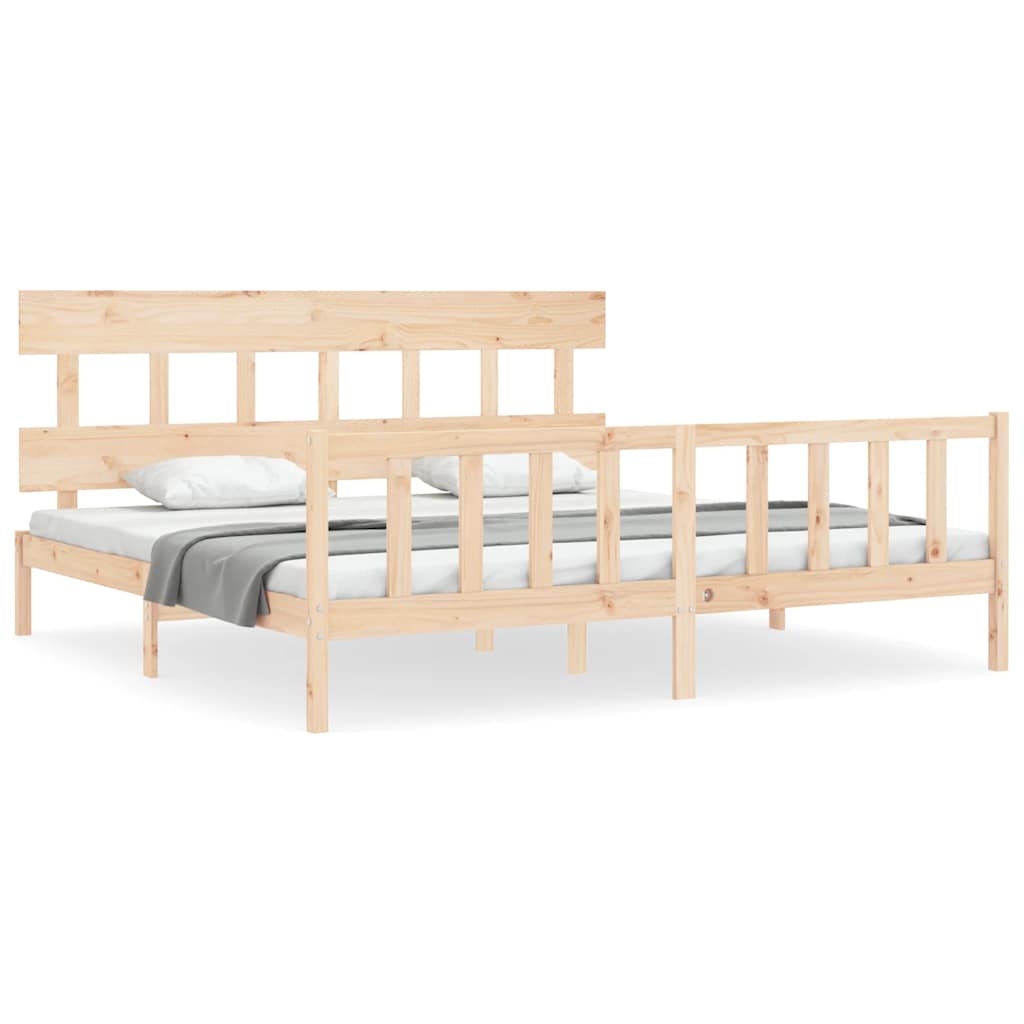 Cadre de lit sans matelas 200x200 cm bois massif de pin - XIOS