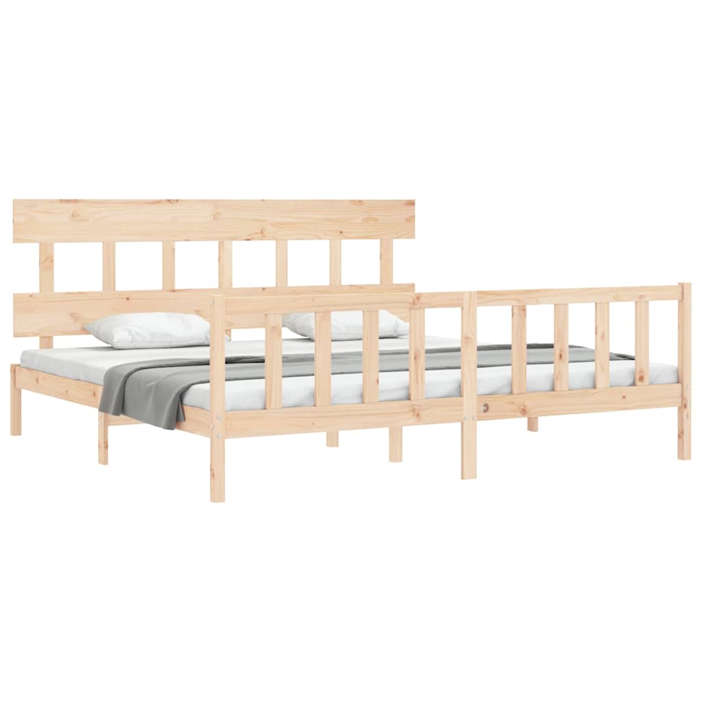 Cadre de lit sans matelas 200x200 cm bois massif de pin - XIOS