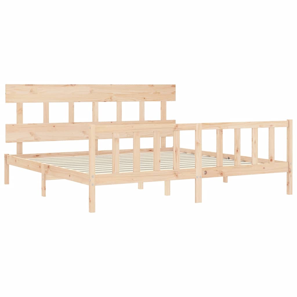 Cadre de lit sans matelas 200x200 cm bois massif de pin - XIOS