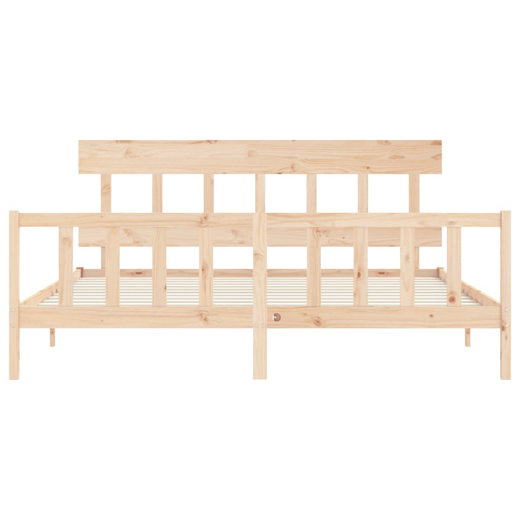 Cadre de lit sans matelas 200x200 cm bois massif de pin - XIOS