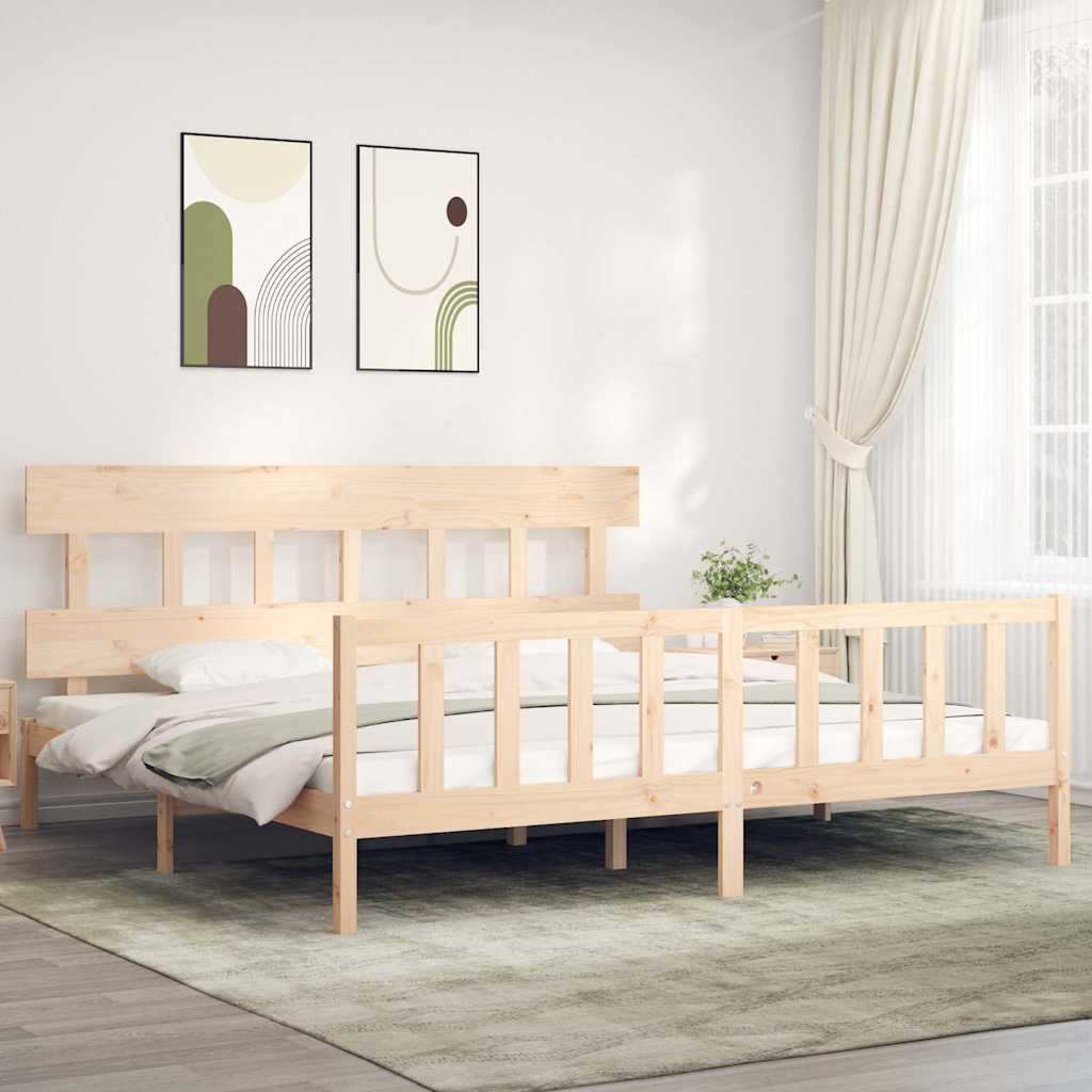 Cadre de lit sans matelas 200x200 cm bois massif de pin - XIOS