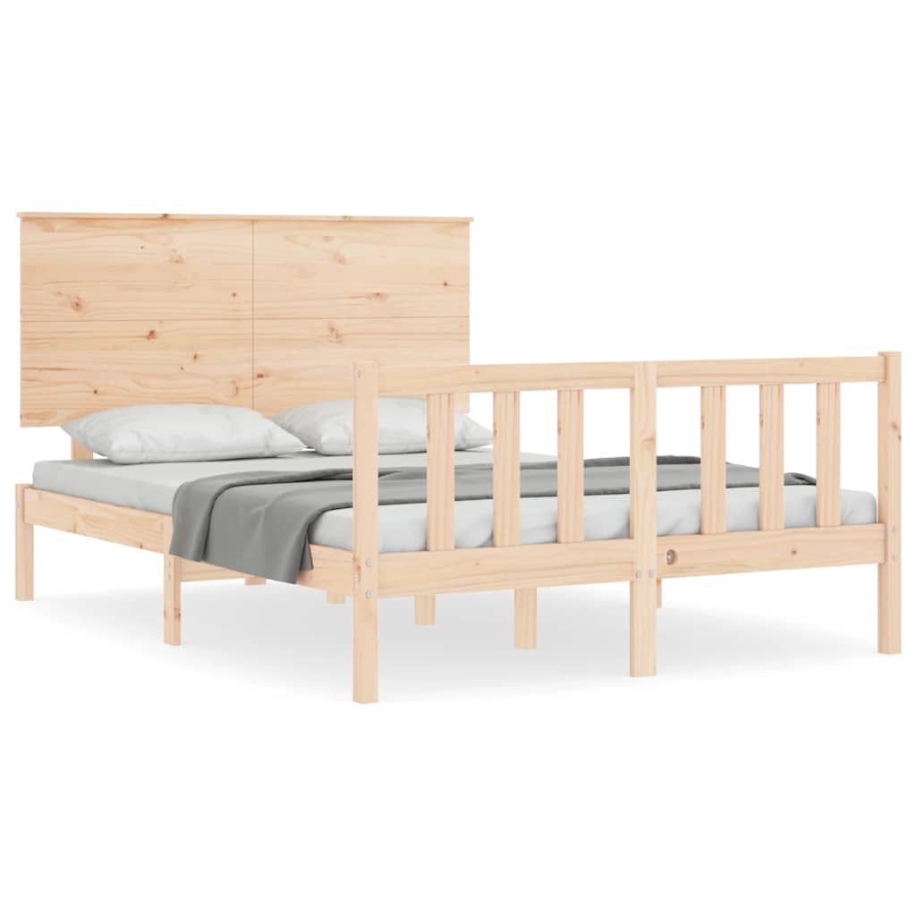 Cadre de lit sans matelas 140x190 cm bois de pin massif - XIOS