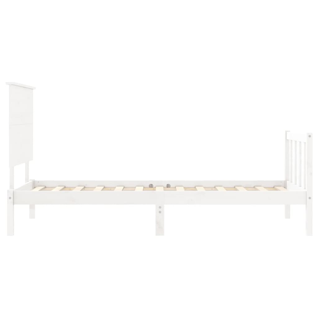 Cadre de lit sans matelas blanc 90x200 cm bois de pin massif - XIOS