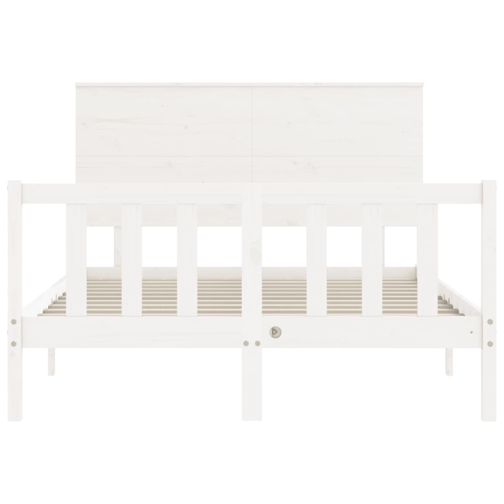 Cadre de lit sans matelas blanc 120x200 cm bois de pin massif - XIOS