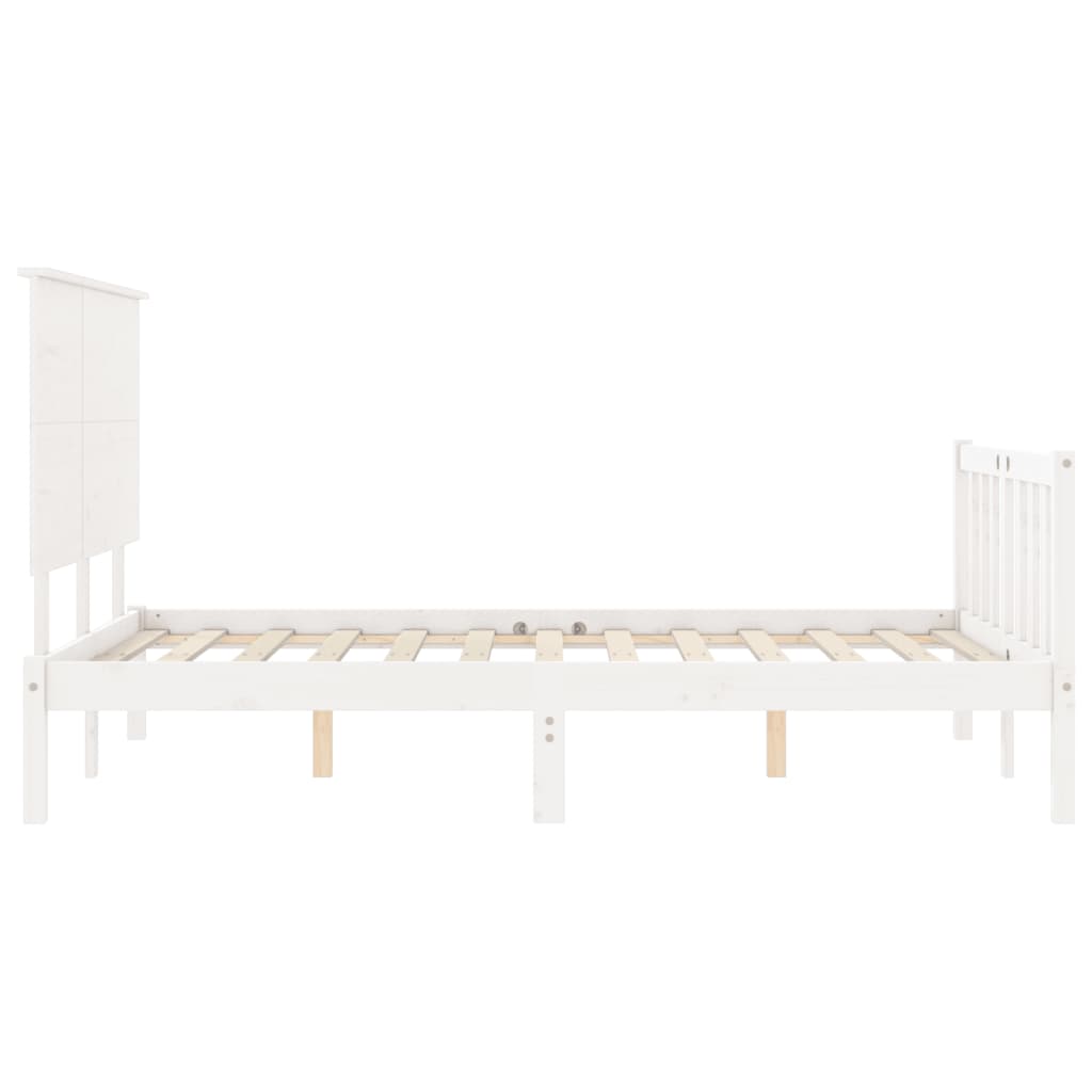 Cadre de lit sans matelas blanc 120x200 cm bois de pin massif - XIOS