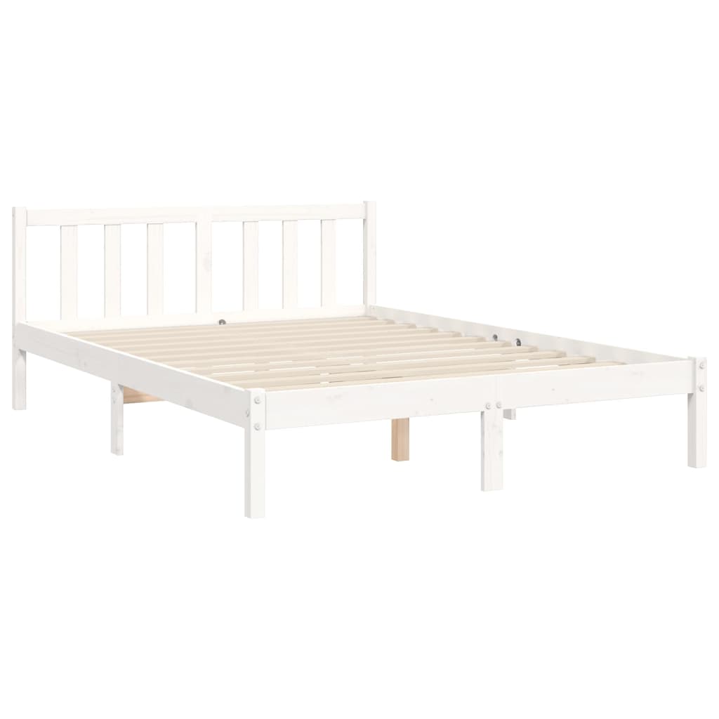 Cadre de lit sans matelas blanc 120x200 cm bois de pin massif - XIOS