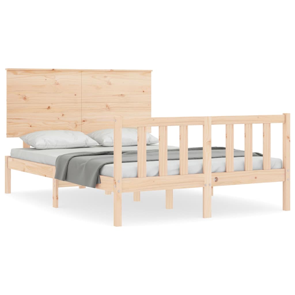 Cadre de lit sans matelas 140x200 cm bois massif de pin - XIOS