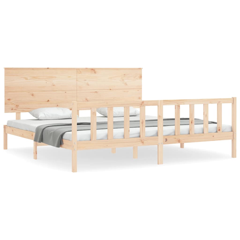 Cadre de lit sans matelas 200x200 cm bois massif de pin - XIOS