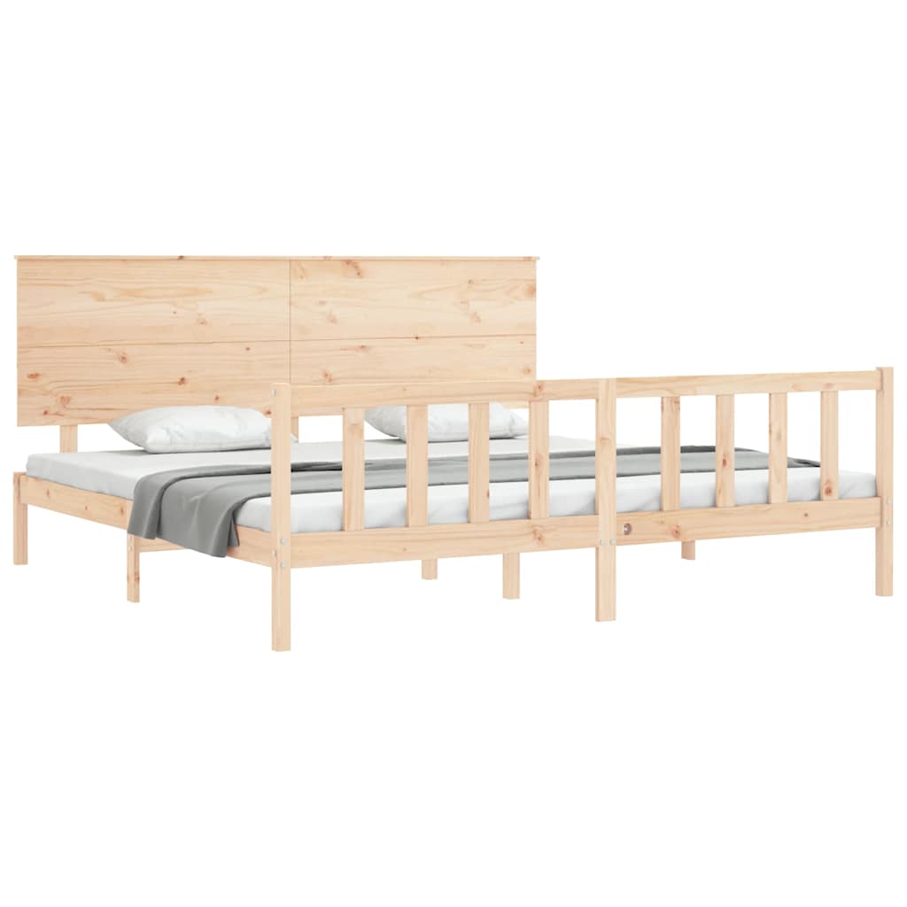 Cadre de lit sans matelas 200x200 cm bois massif de pin - XIOS