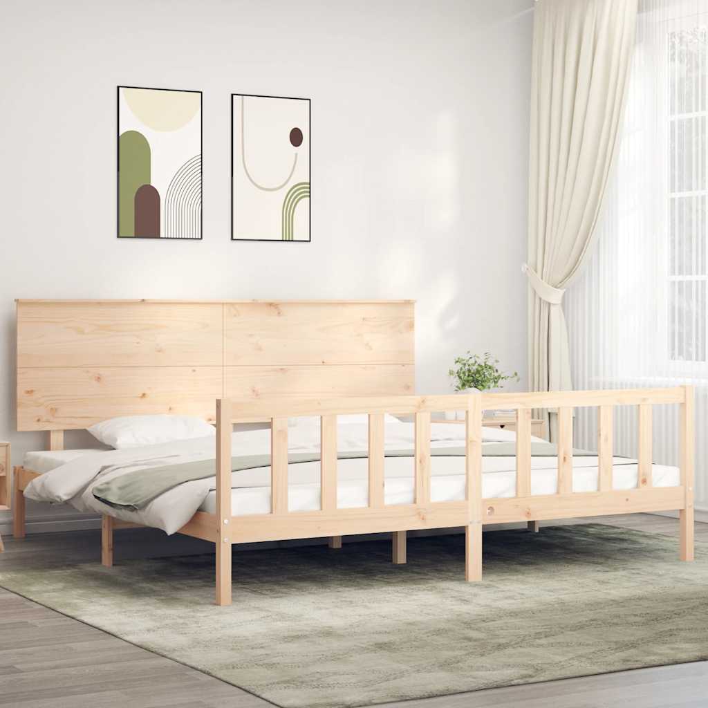 Cadre de lit sans matelas 200x200 cm bois massif de pin - XIOS