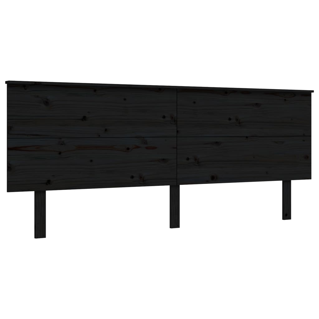Cadre de lit sans matelas noir 200x200 cm bois massif de pin - XIOS
