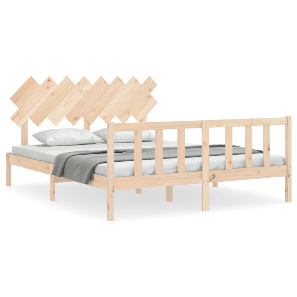 Cadre de lit sans matelas 160x200 cm bois massif de pin - XIOS