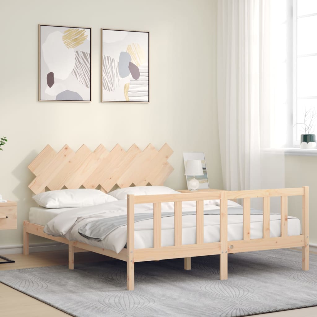 Cadre de lit sans matelas 160x200 cm bois massif de pin - XIOS