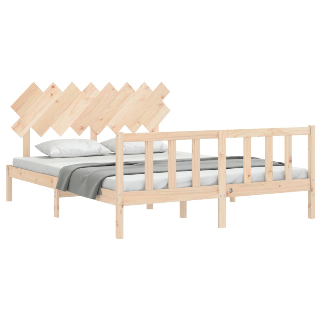 Cadre de lit sans matelas 160x200 cm bois massif de pin - XIOS