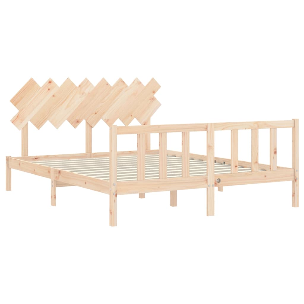 Cadre de lit sans matelas 160x200 cm bois massif de pin - XIOS
