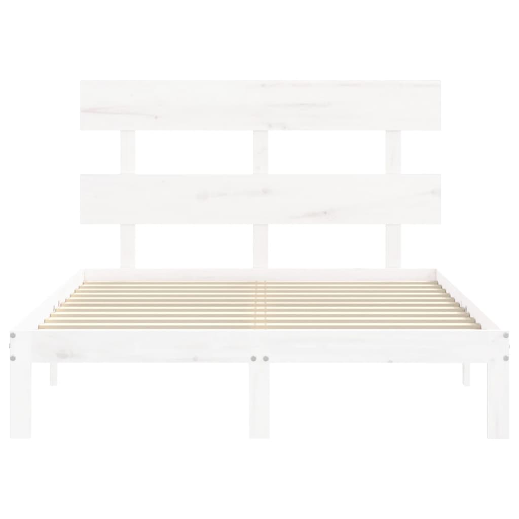 Cadre de lit sans matelas blanc bois de pin massif - XIOS