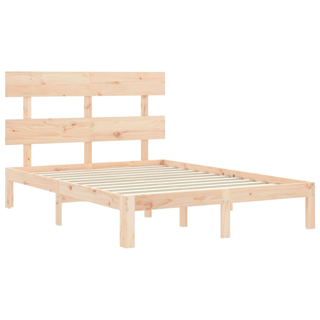 Cadre de lit sans matelas 140x190 cm bois de pin massif - XIOS