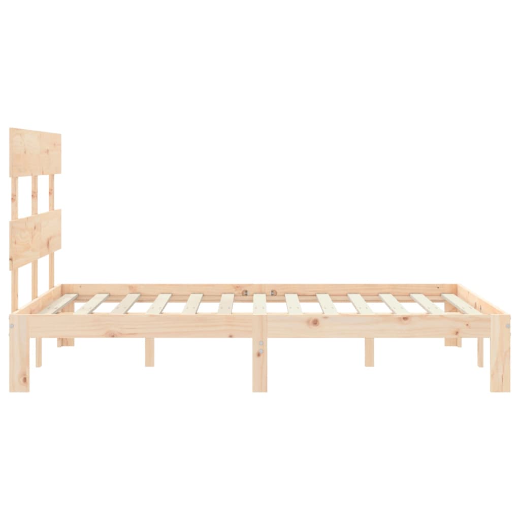 Cadre de lit sans matelas 140x190 cm bois de pin massif - XIOS