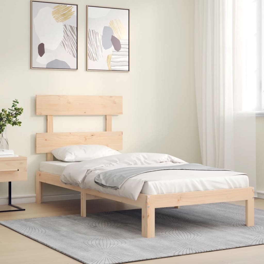 Cadre de lit sans matelas 90x200 cm bois de pin massif - XIOS